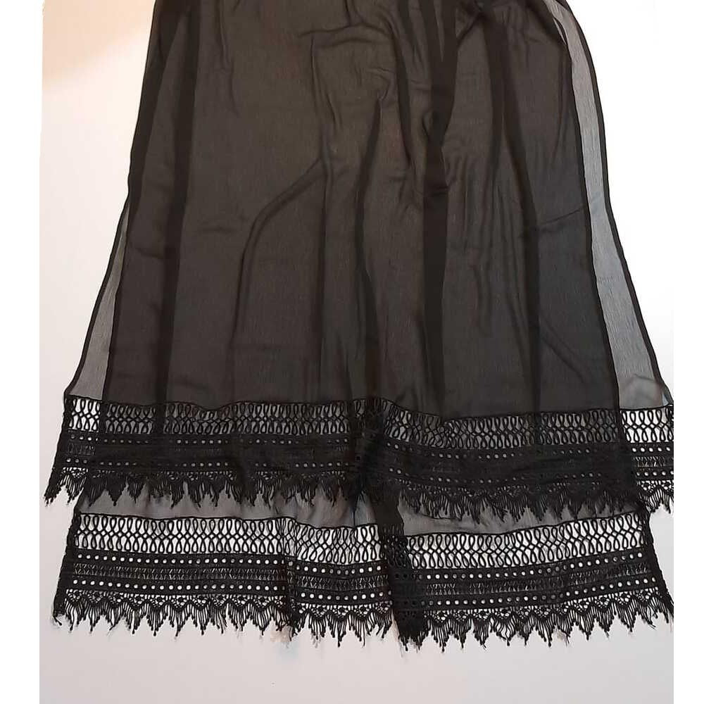 Chiffon Dupatta With Bottom Lace - Black