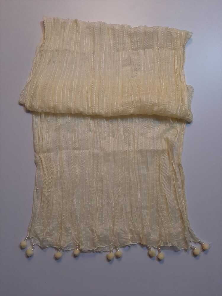 Chiffon Crush Dupatta With Bottom Tassels - ZD1241