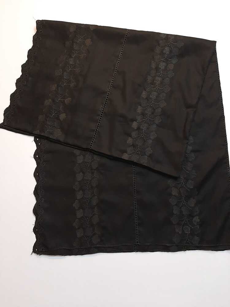 Chikankari Embroided Lawn Shawl - Black