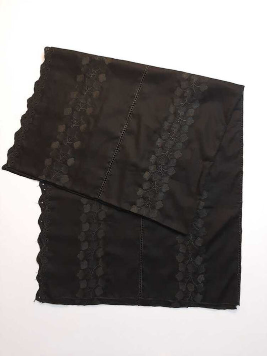 Chikankari Embroided Lawn Shawl - Black