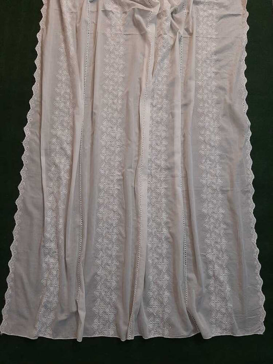 Embroided β Chikankari Summer Shawl / Chaddar - White