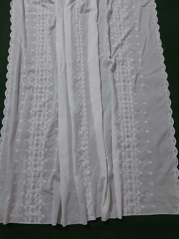 Embroided – Chikankari Summer Shawl / Chaddar - White