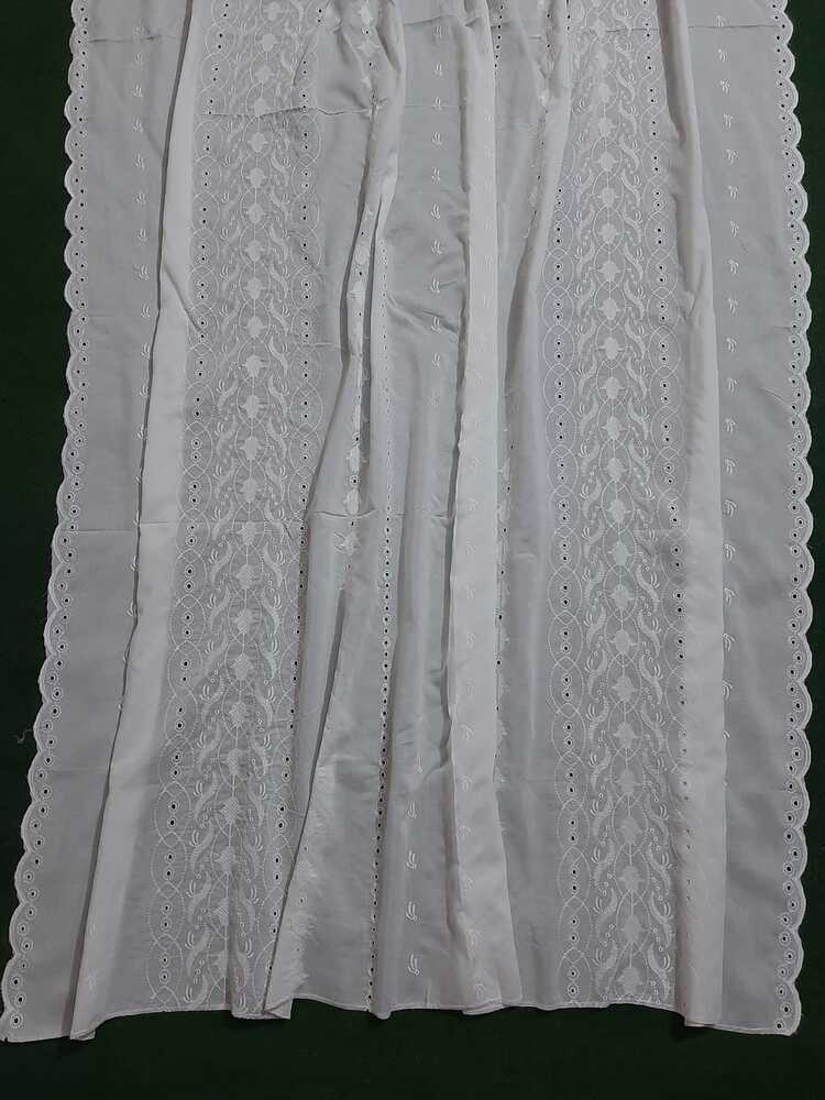Embroided – Chikankari Summer Shawl / Chaddar - White