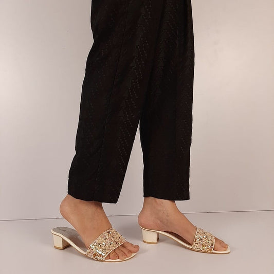 Chikankari Trouser – Black – ZT487