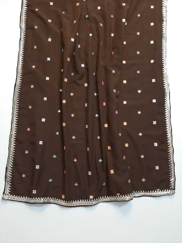 Embroided Swiss Lawn Summer Shawl Chaddar - Black - SH138