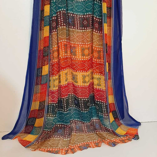 Chunri Printed Chiffon Dupatta - Length 2.5 Yards - ZD620