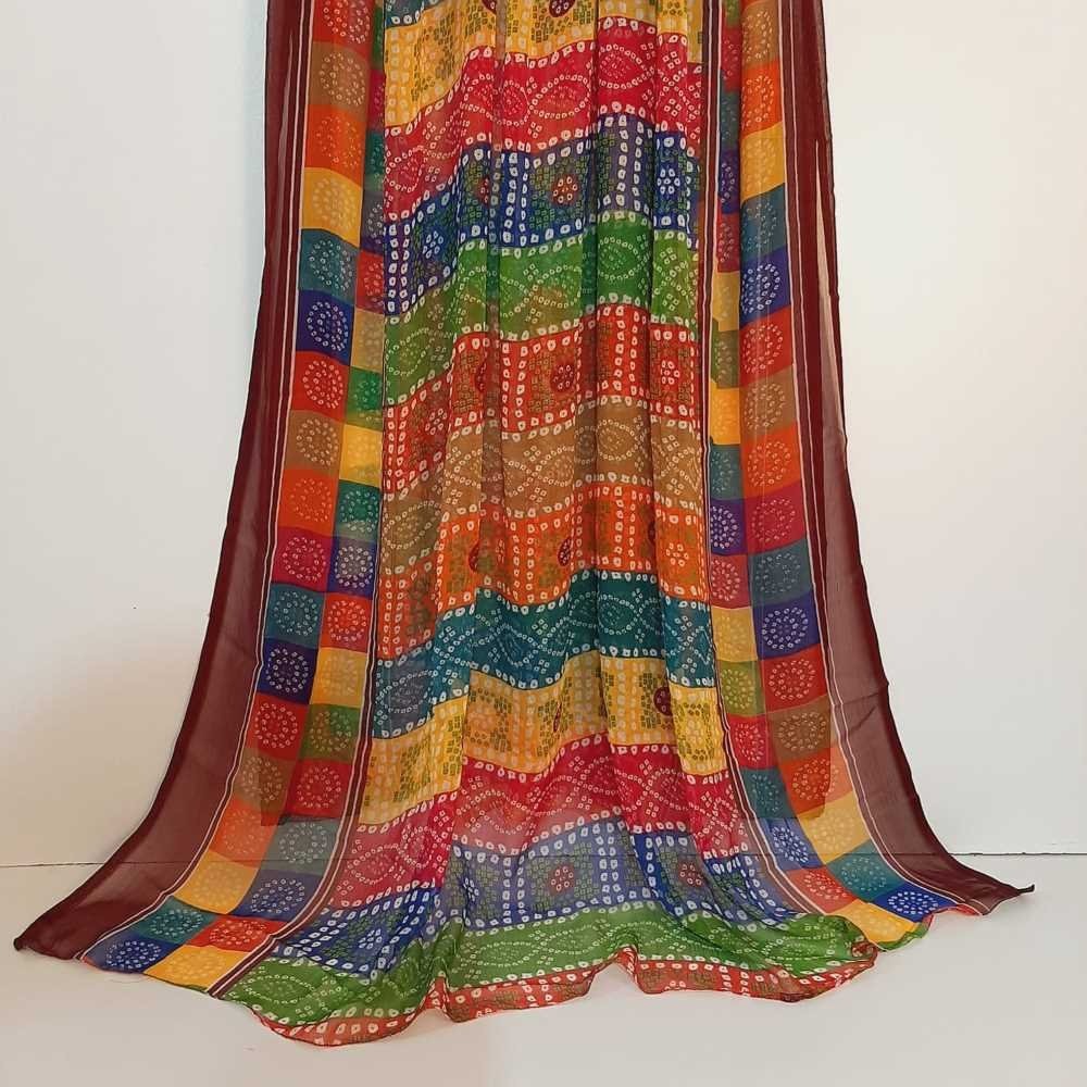 Chunri Printed Chiffon Dupatta - Length 2.5 Yards - ZD620
