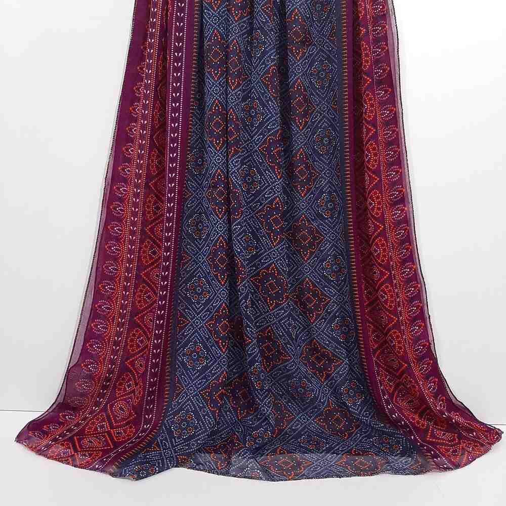 Chunri Printed Lawn Dupatta - Multi - ZD1149