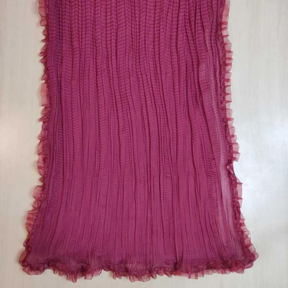 Crush Chiffon Dupatta With 4 Sided Lace - ZD635