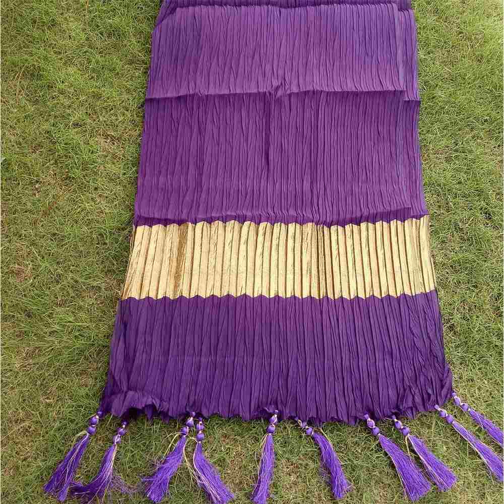 crush dupatta masuri bottom large ball tassels purple