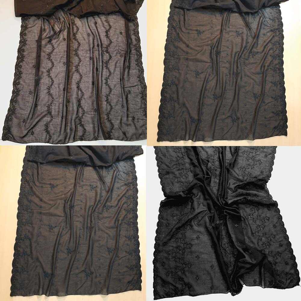 Cutwork Embroided Lawn Dupatta – Black