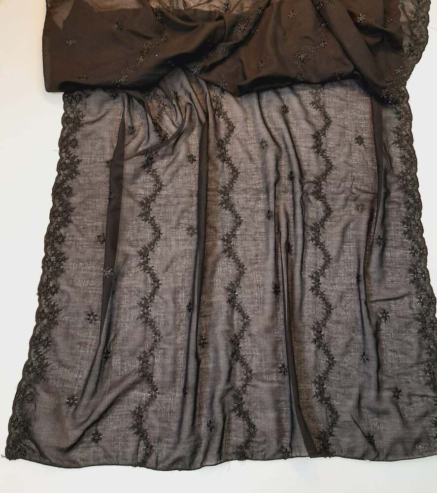 Cutwork Embroided Lawn Dupatta – Black