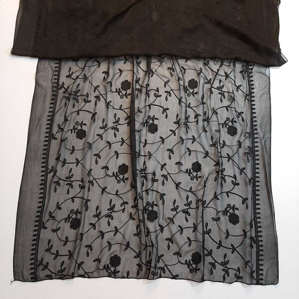 Embroided Chiffon Dupatta – Black