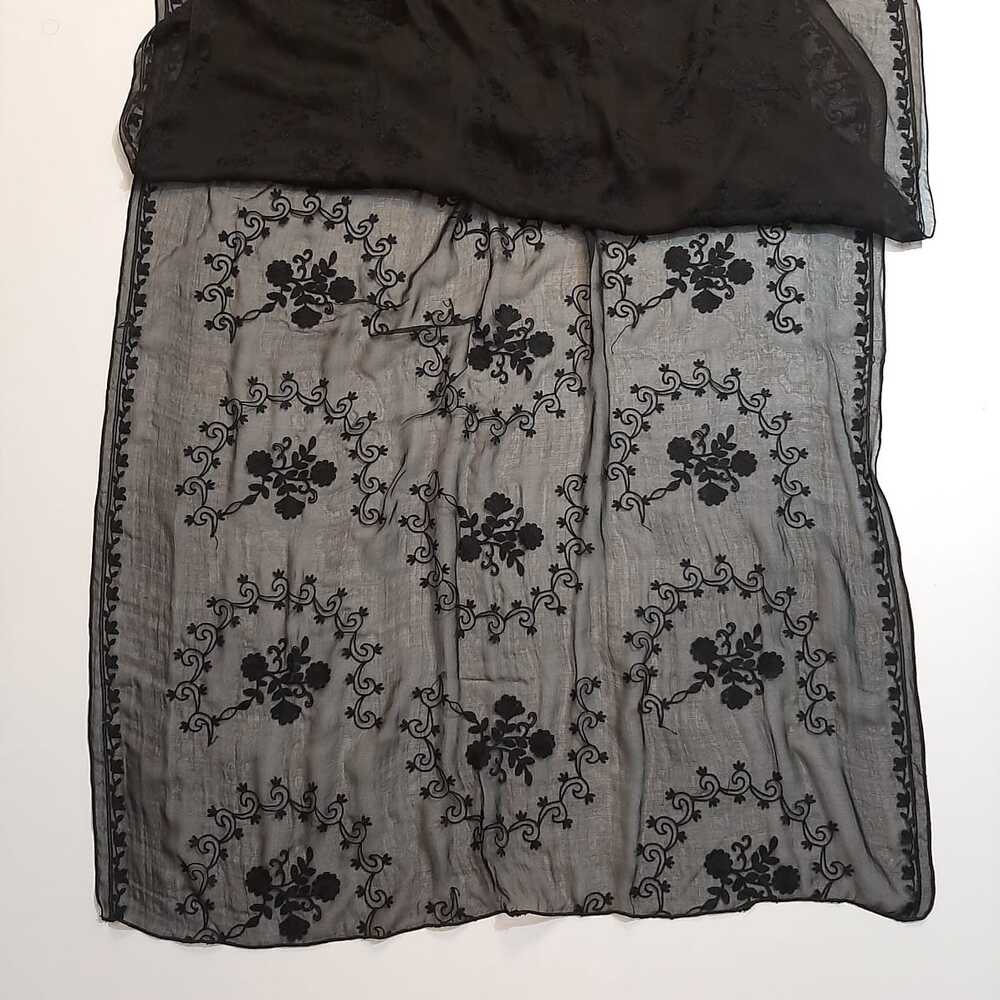 Embroided Chiffon Dupatta – Black