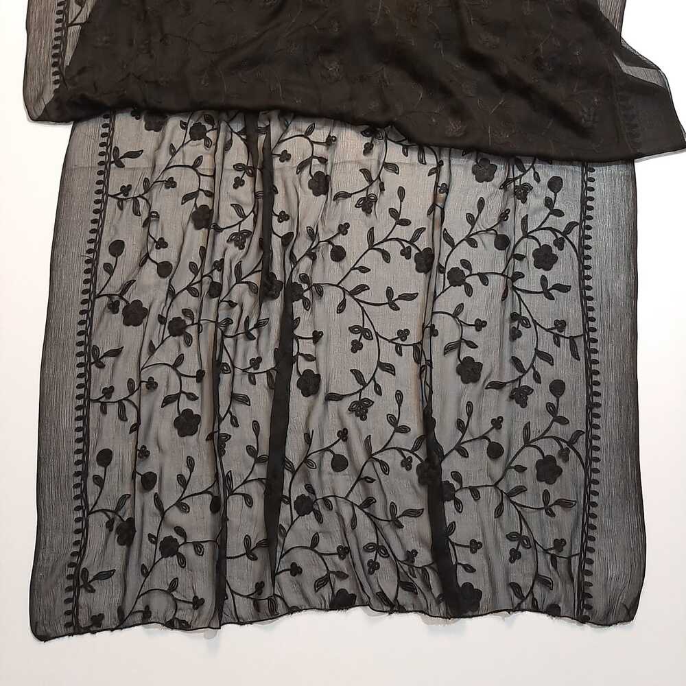 Embroided Chiffon Dupatta – Black