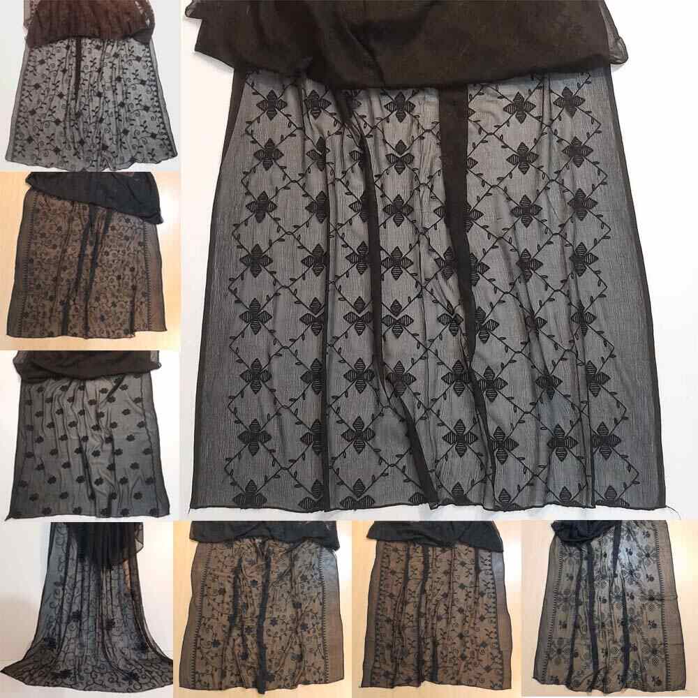 Embroided Chiffon Dupatta – Black