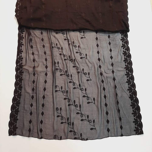 Embroided Chiffon Dupatta – Black