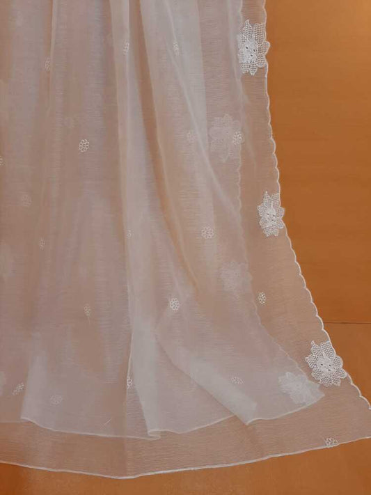 Embroided Khaadi Organza Dupatta - Dyeable - LG02