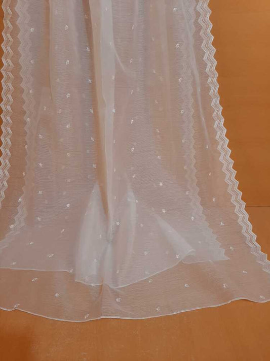 Embroided Khaadi Organza Dupatta - Dyeable - LG01