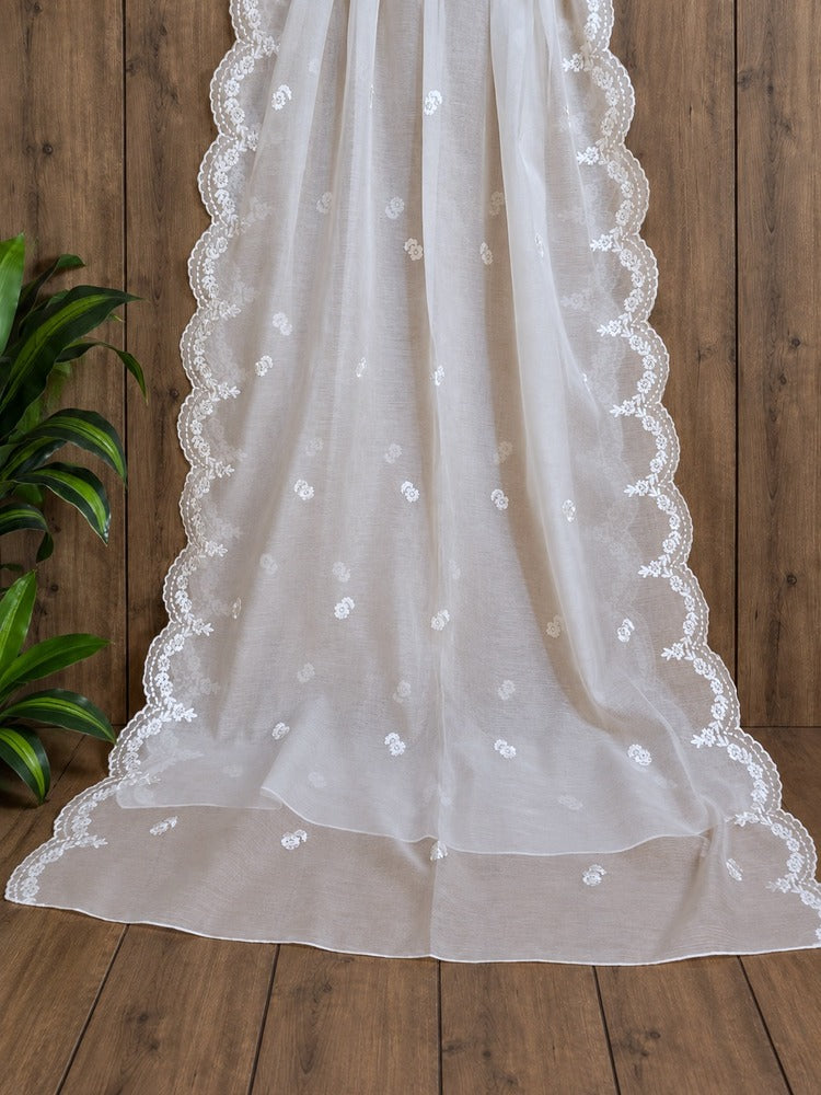 Embroided Khaadi Organza Dupatta - Dyeable - LG05