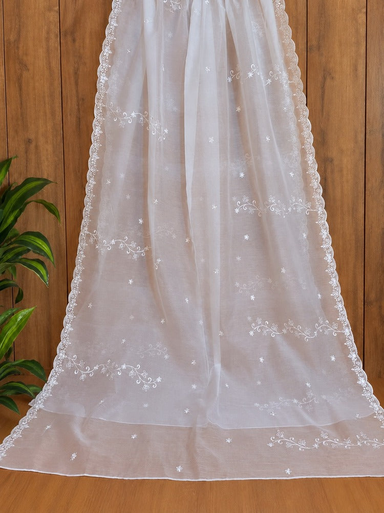 Embroided Khaadi Organza Dupatta - Dyeable - LG06