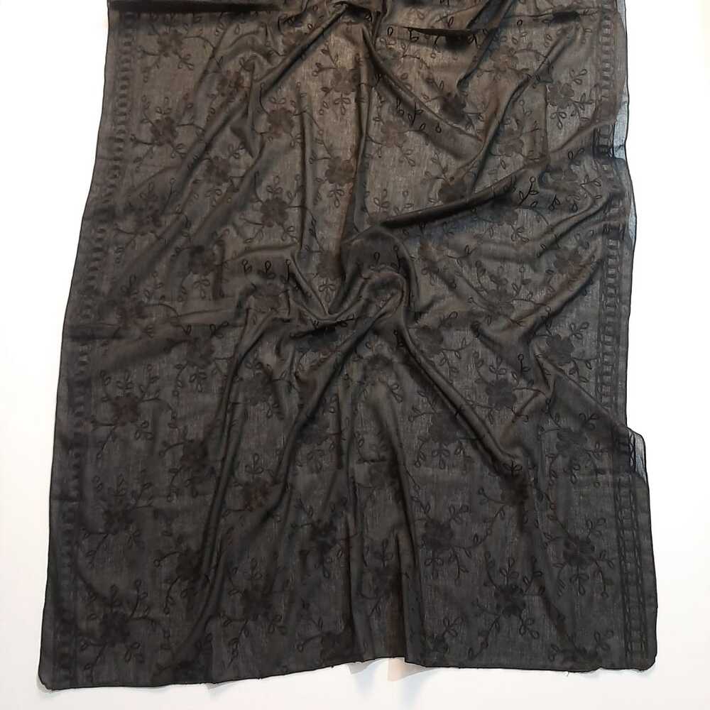 Embroided Lawn Dupatta - Black
