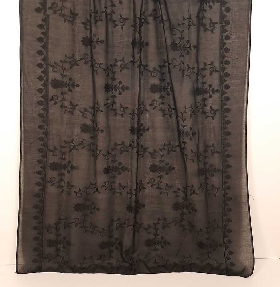 Embroided Lawn Dupatta - Black