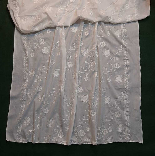 Embroided Lawn Dupatta - White