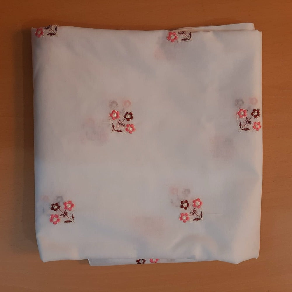 hand embroided lawn dupatta white