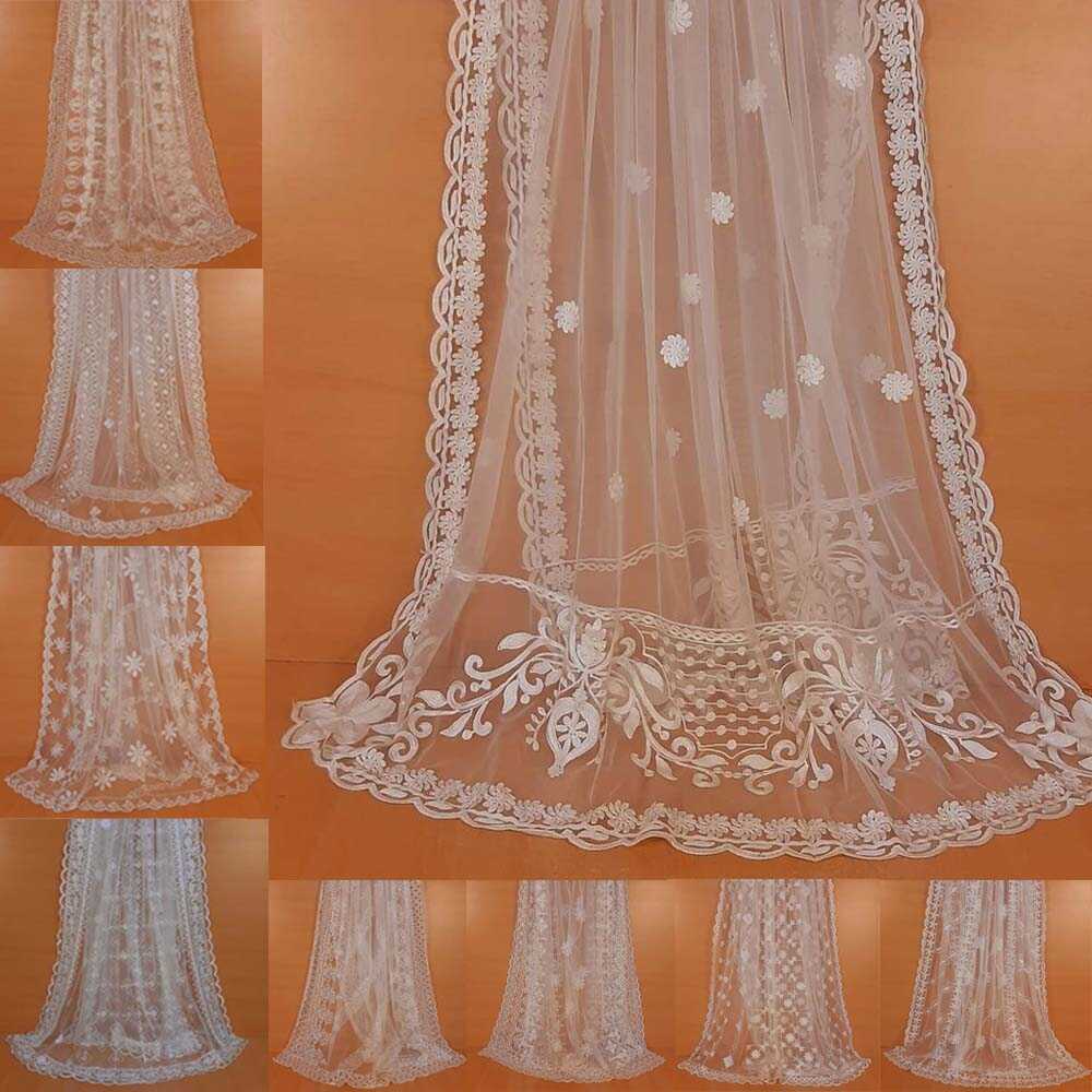 Embroided Net Dupatta Dyeable - White - ZD51