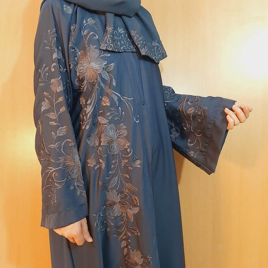 Embroided - Nidah Abaya With Scarf - BGA29