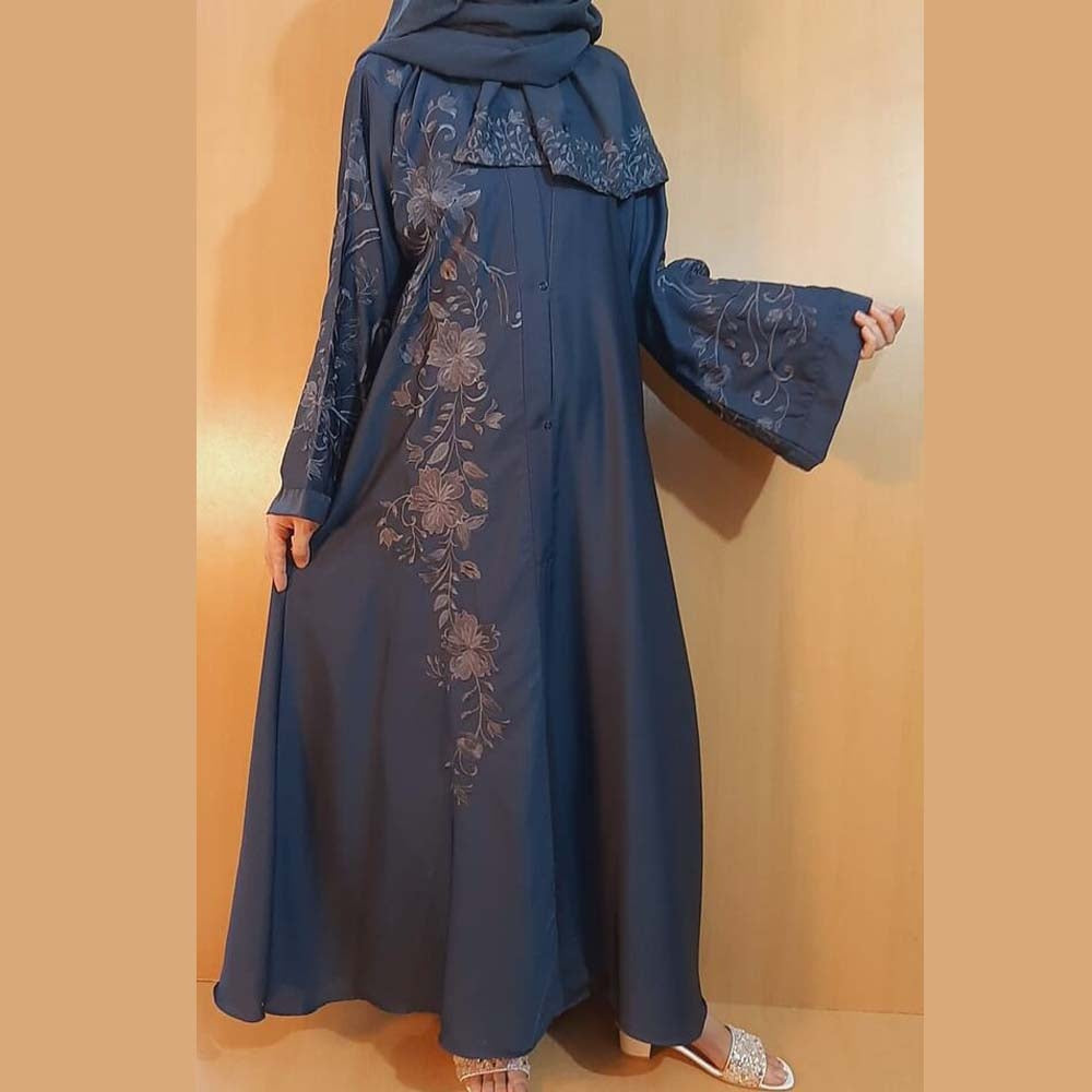 Embroided - Nidah Abaya With Scarf - BGA29