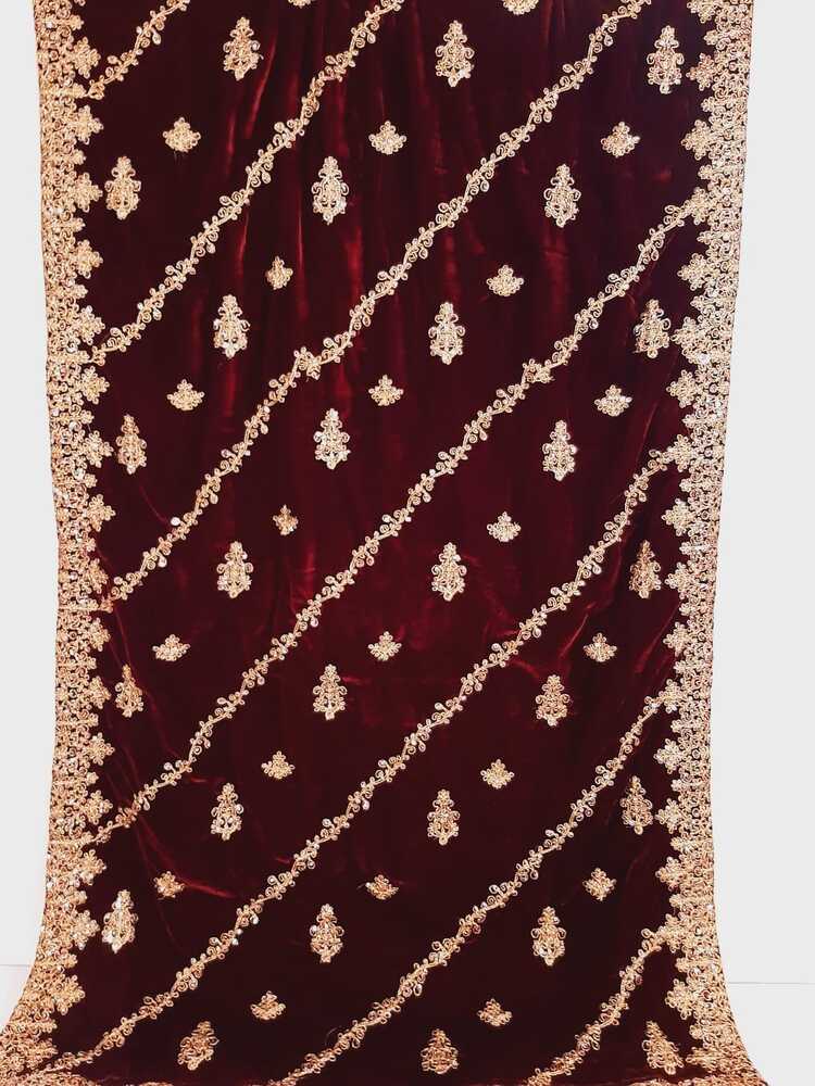 Embroided velvet shawl - Large - Warm - ZSH21