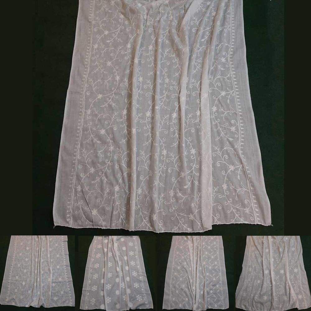 Embroided Lawn Dupatta - White