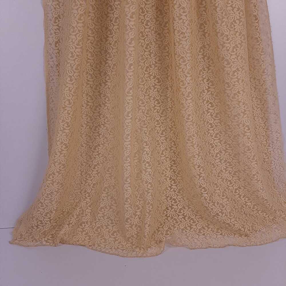 Floral Net Dupatta - Beige - ZD42