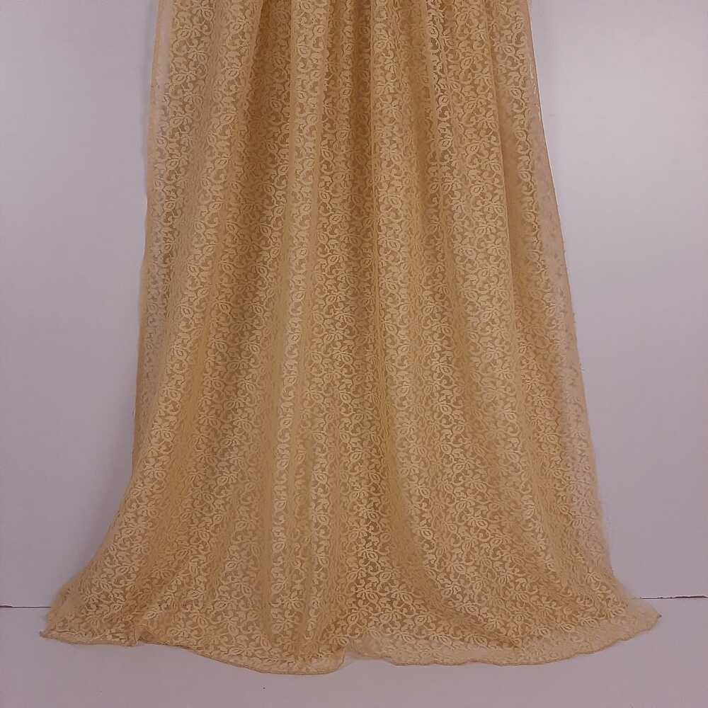 Floral Net Dupatta - Beige - ZD42