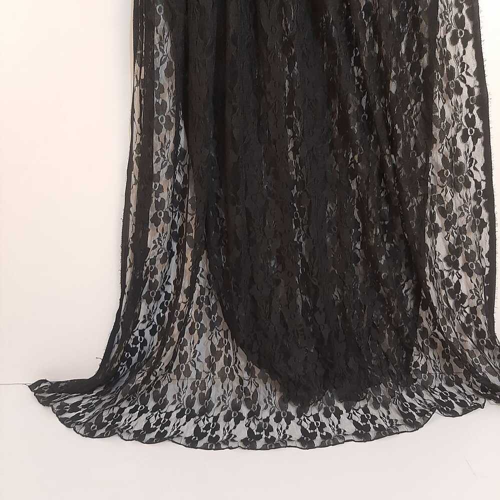 Floral Net Dupatta - Black - ZD50