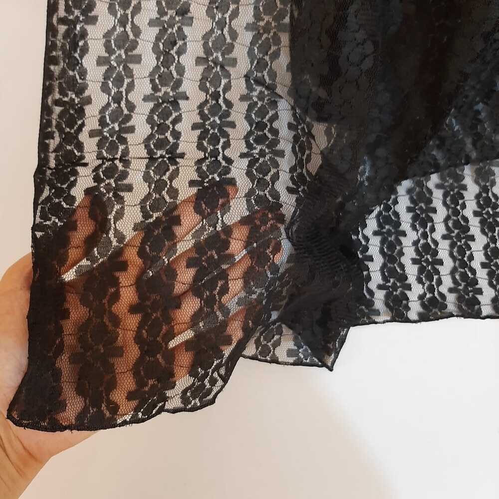 Floral Net Dupatta - Black - ZD895