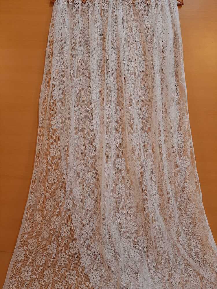 Floral Net Dupatta White - ZD38