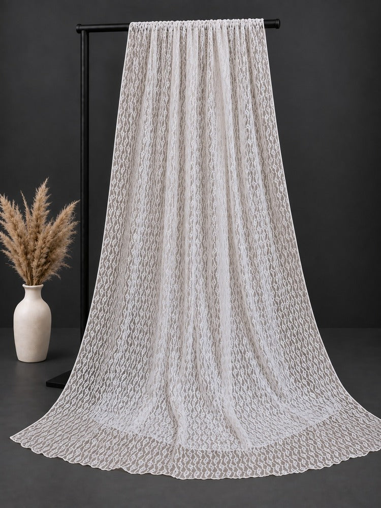 Net Dupatta - White - ZD616