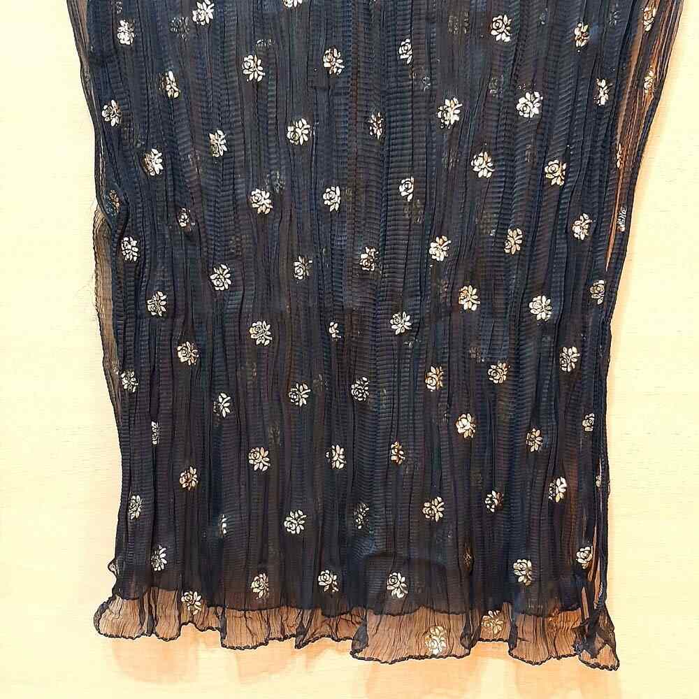 Foil print black dupatta