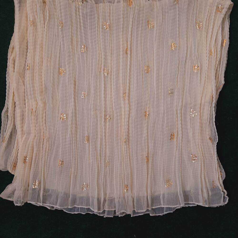 Foil Print Chiffon Crush Dupatta - ZD610