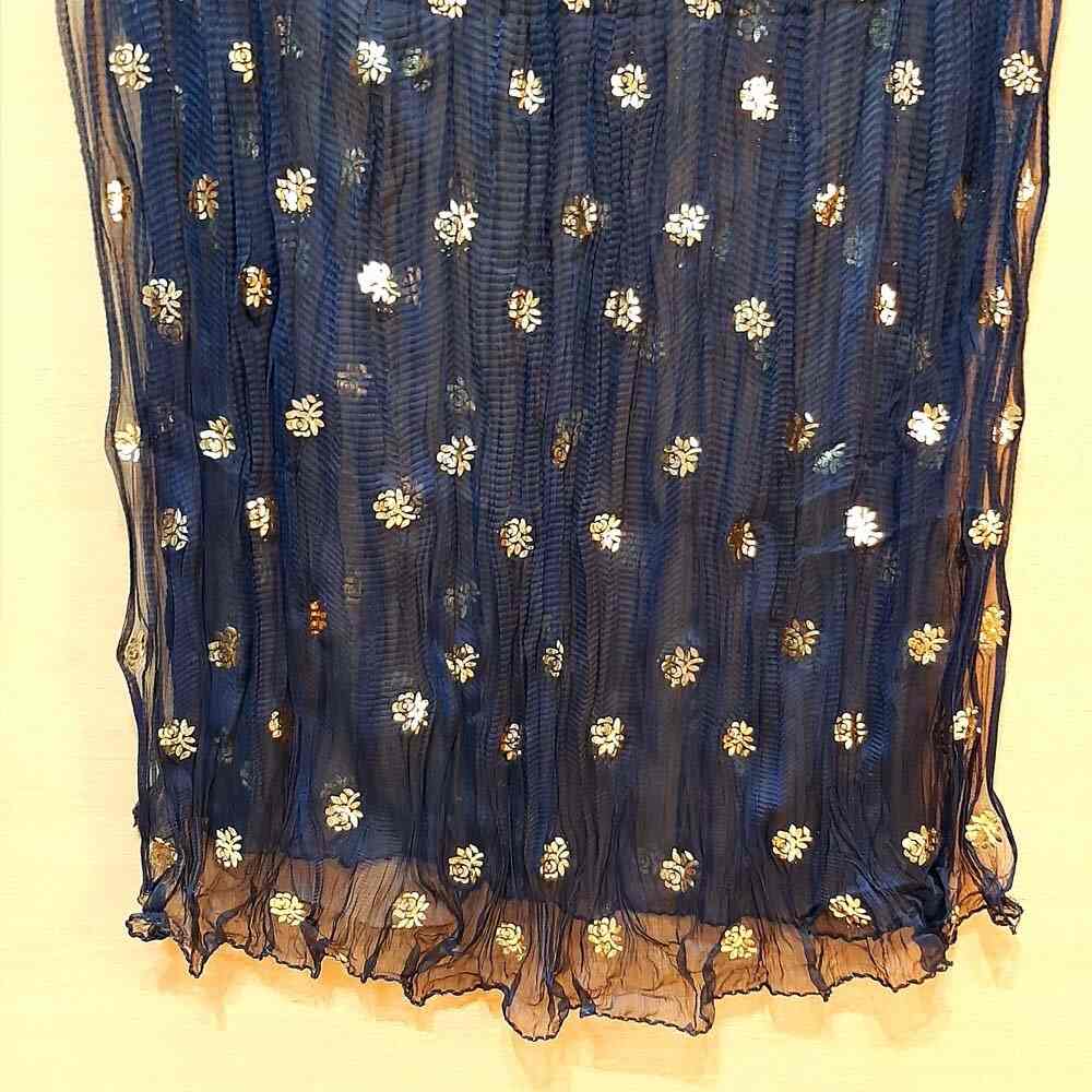 Navy gold foil print dupatta