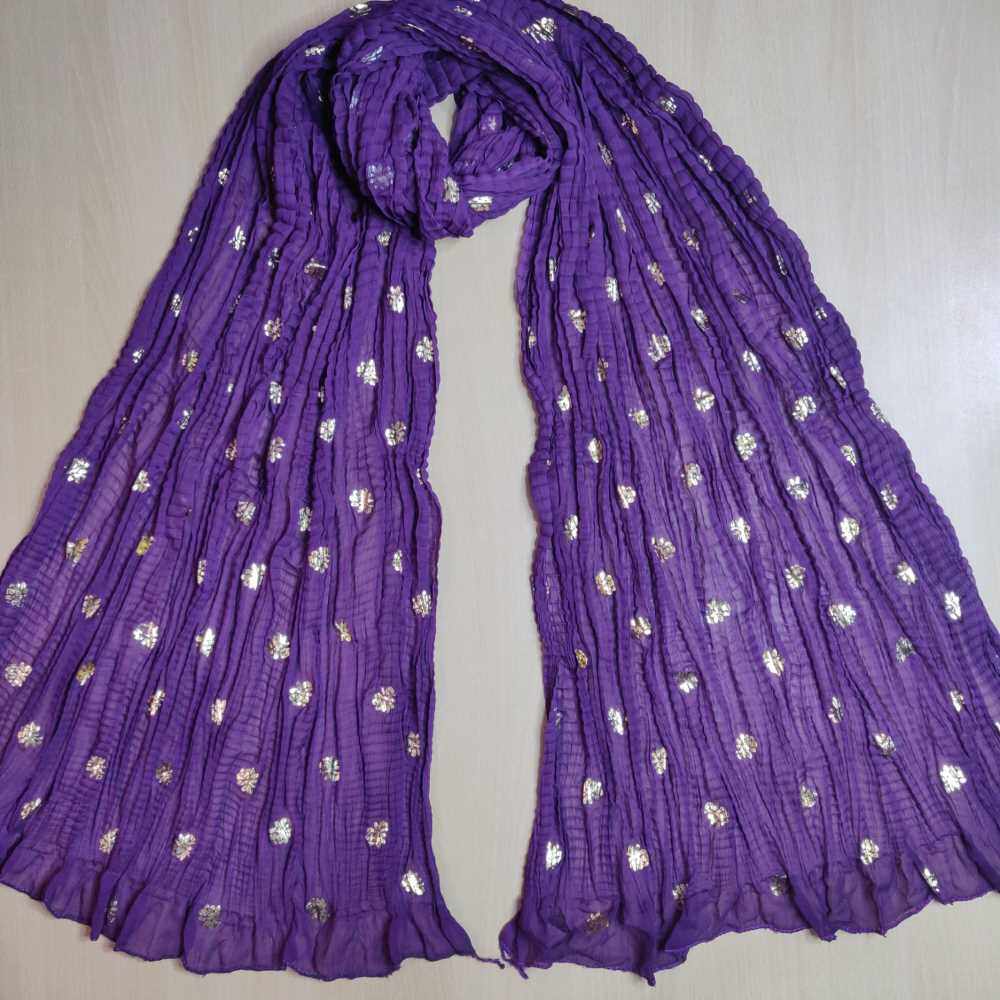 Foil print purple dupatta