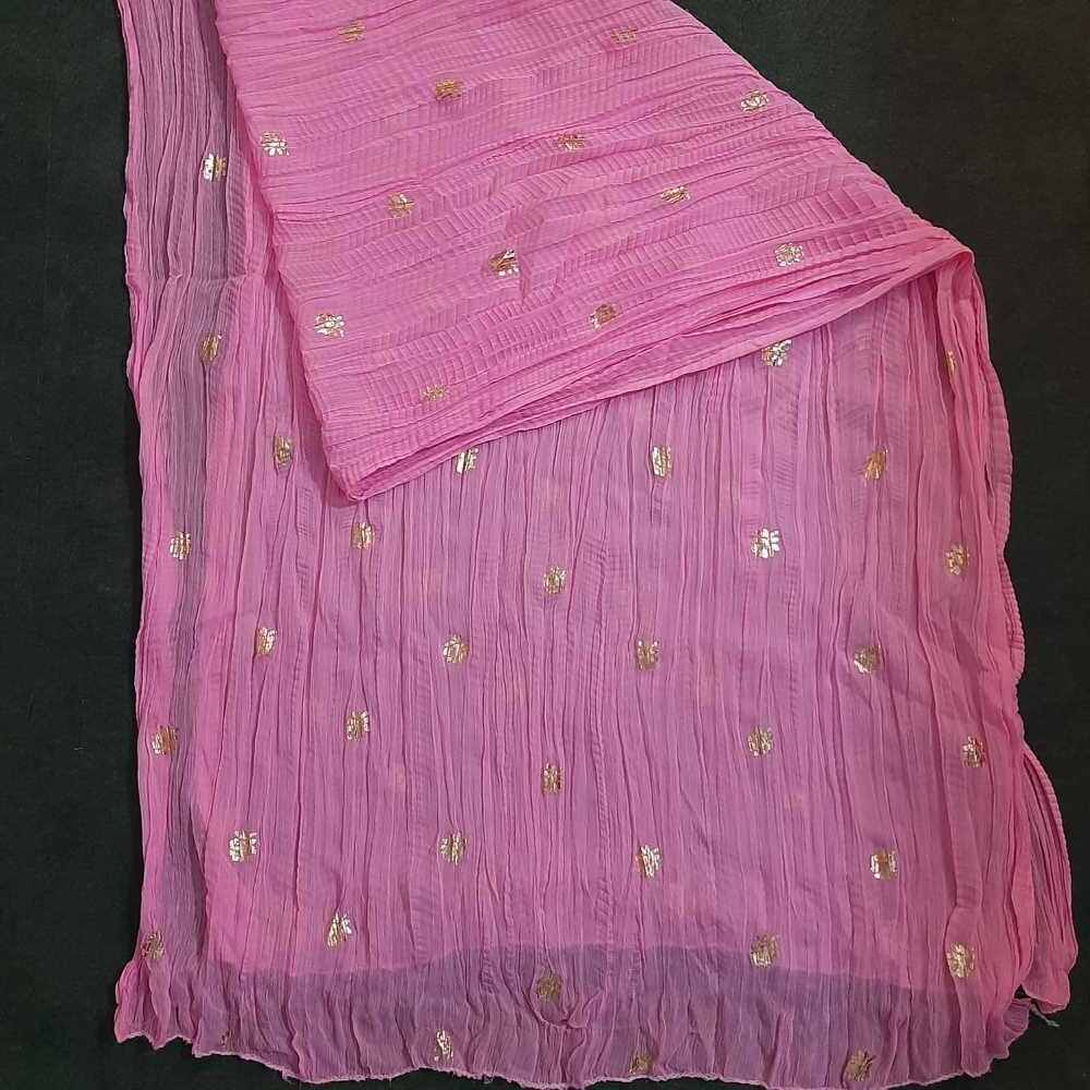 foil print pink dupatta