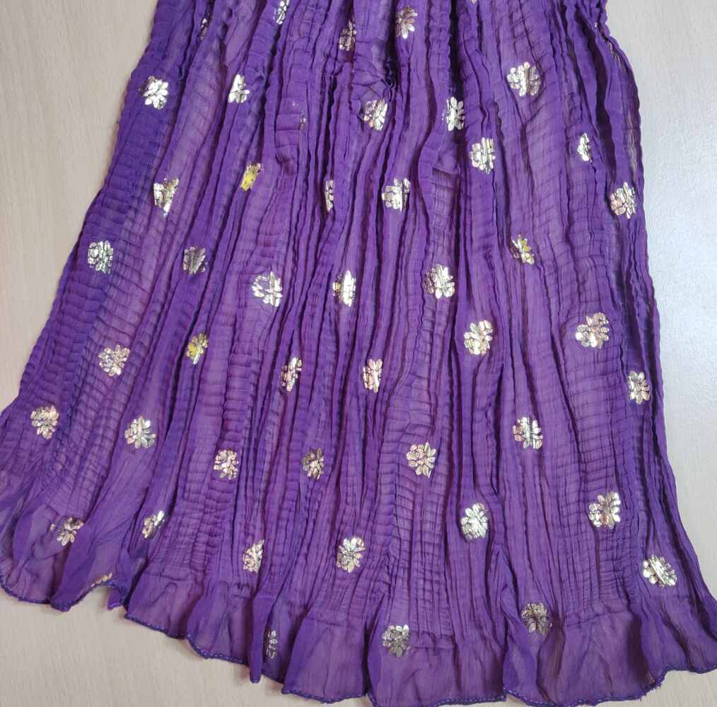 Foil print purple dupatta