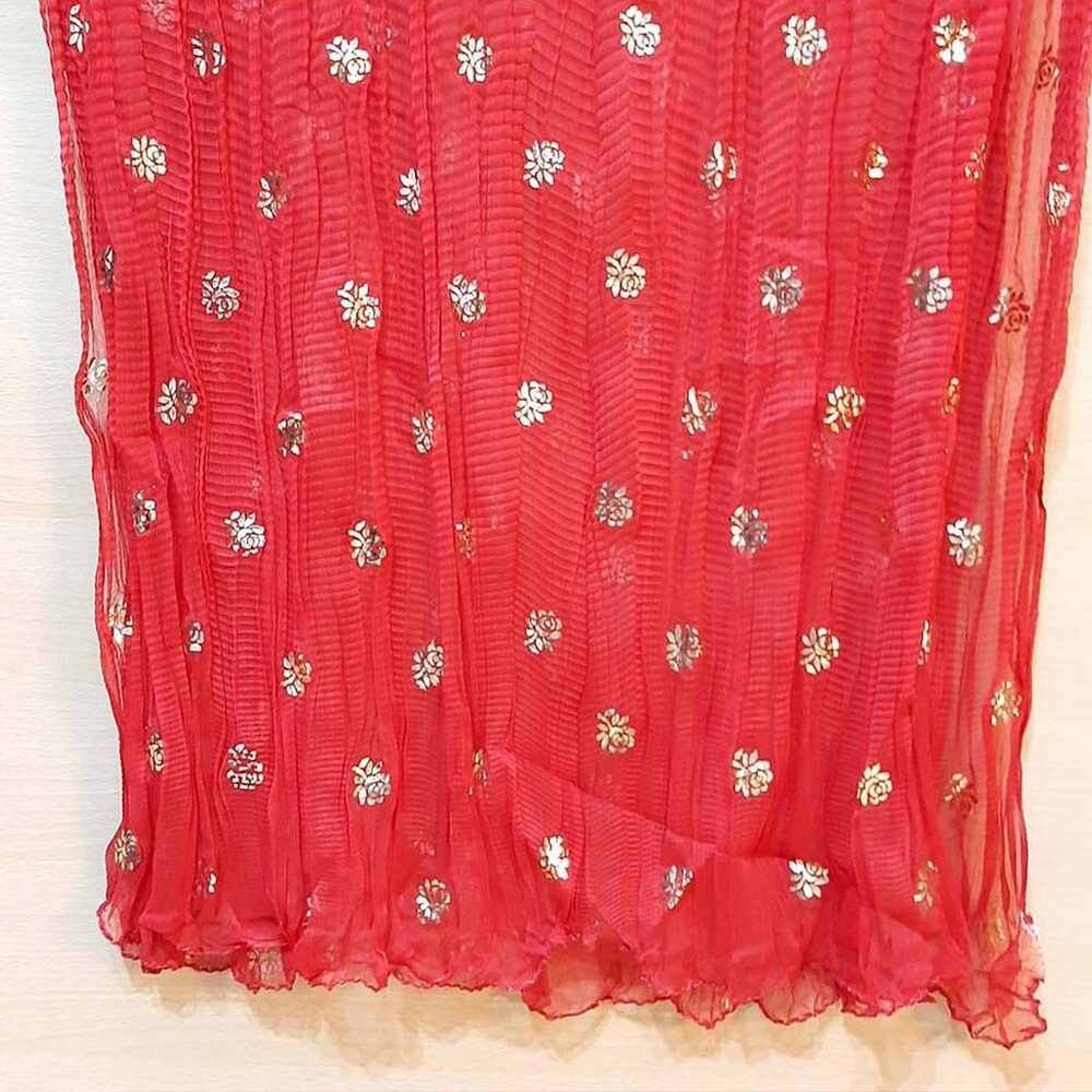 Foil Print Chiffon Crush Dupatta - ZD610