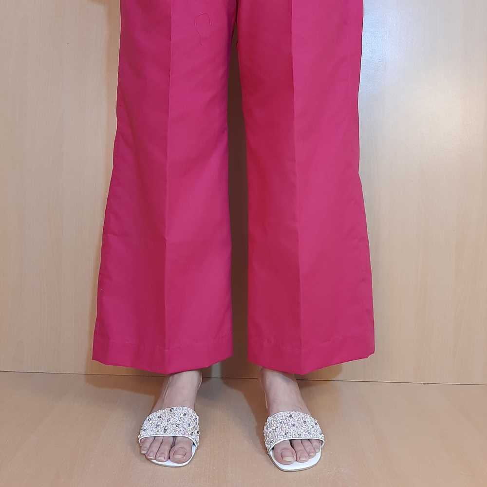 Dark pink bell bottom palazzo for women