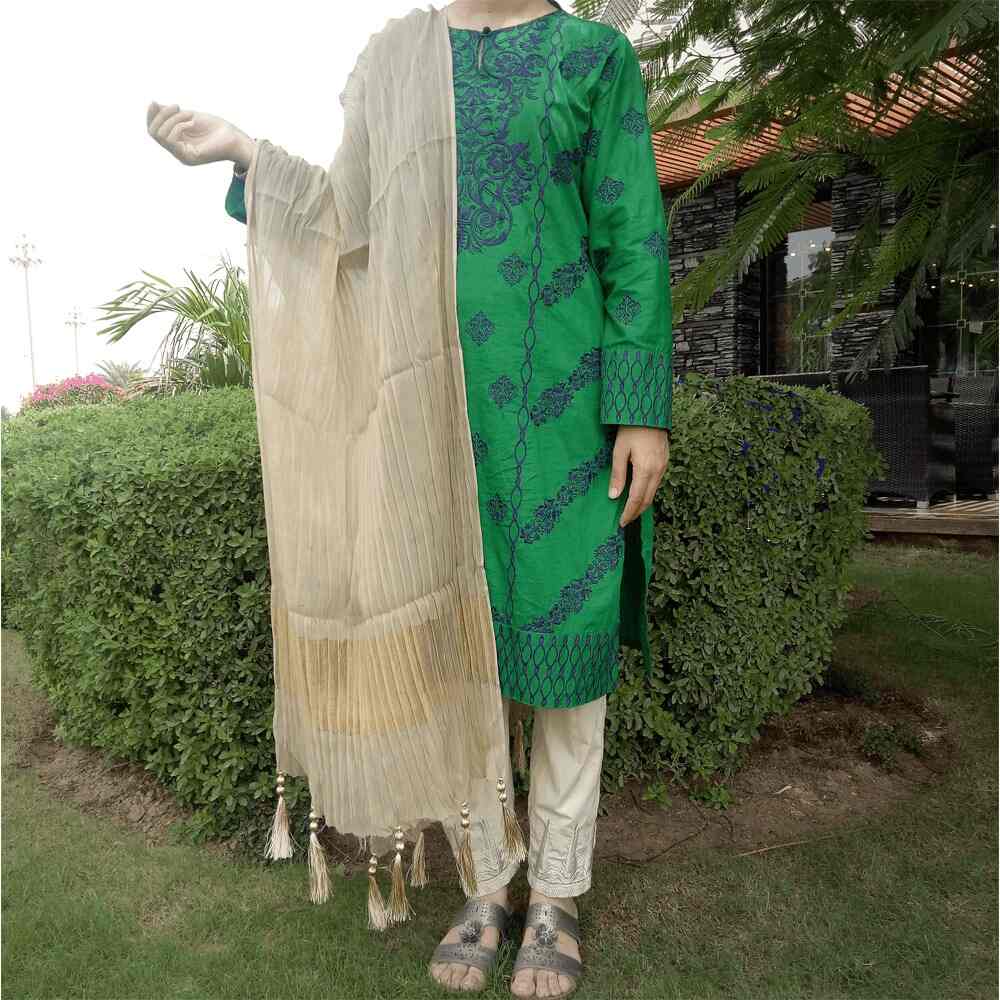 Crush Dupatta - Masuri - With Bottom Tassels - ZD205