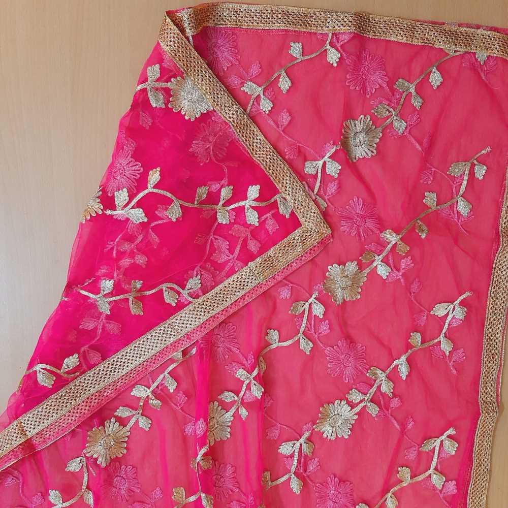 Pink mayon mehndi dupatta